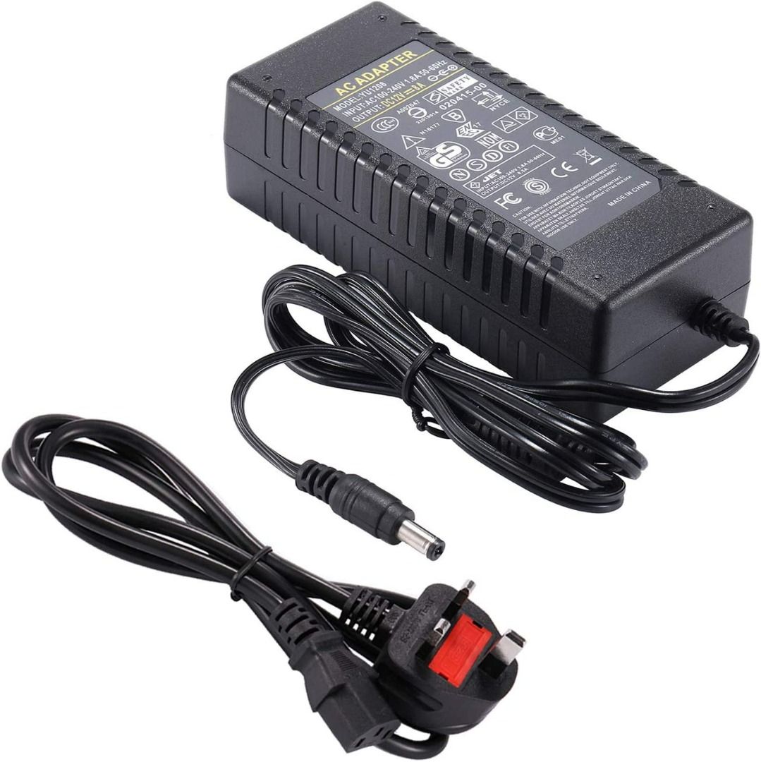 Input Ac 100-240v 50/60hz Output Dc 12v 4a Power Adapter Black