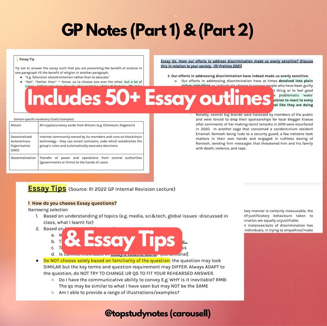 Gp Notes A LEVEL RI GENERAL PAPER GP NOTES , Hobbies & Toys, Books & Magazines ...