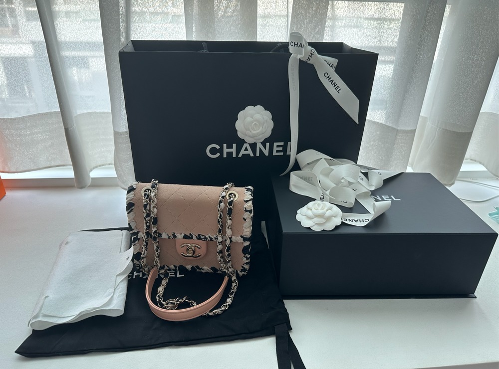 2022 New Chanel tofu bag Sakura Pink