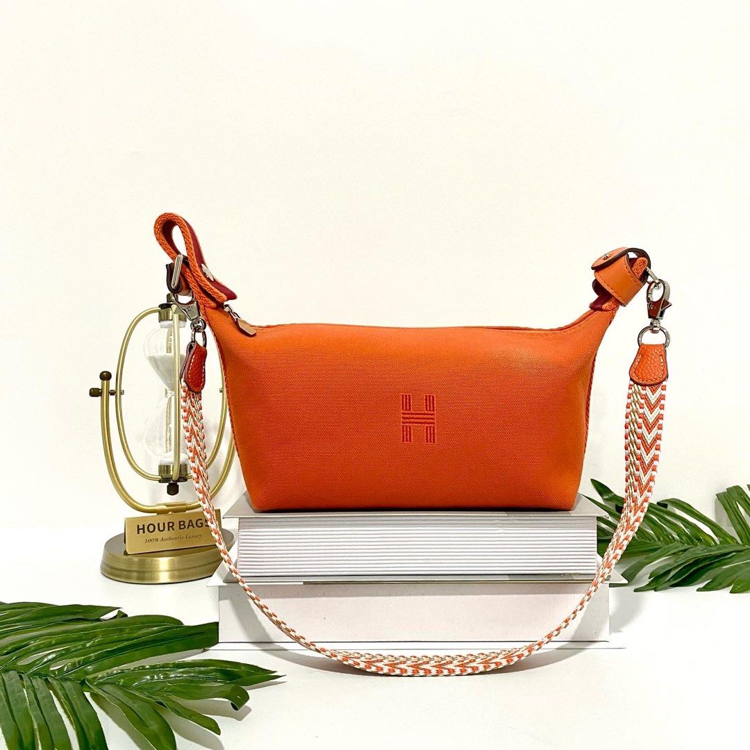 💯% Authentic Hermes Orange Bride A Brac With Strap, Luxury, Bags