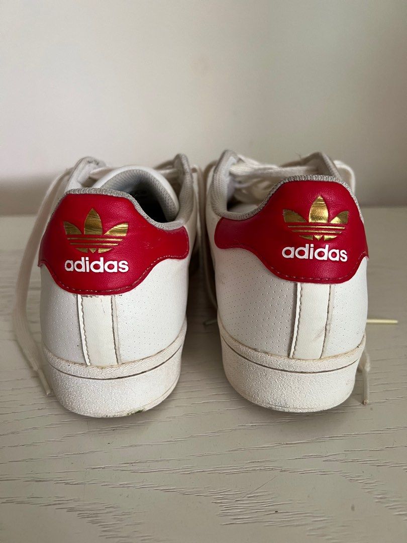 Adidas Superstar Red and Gold