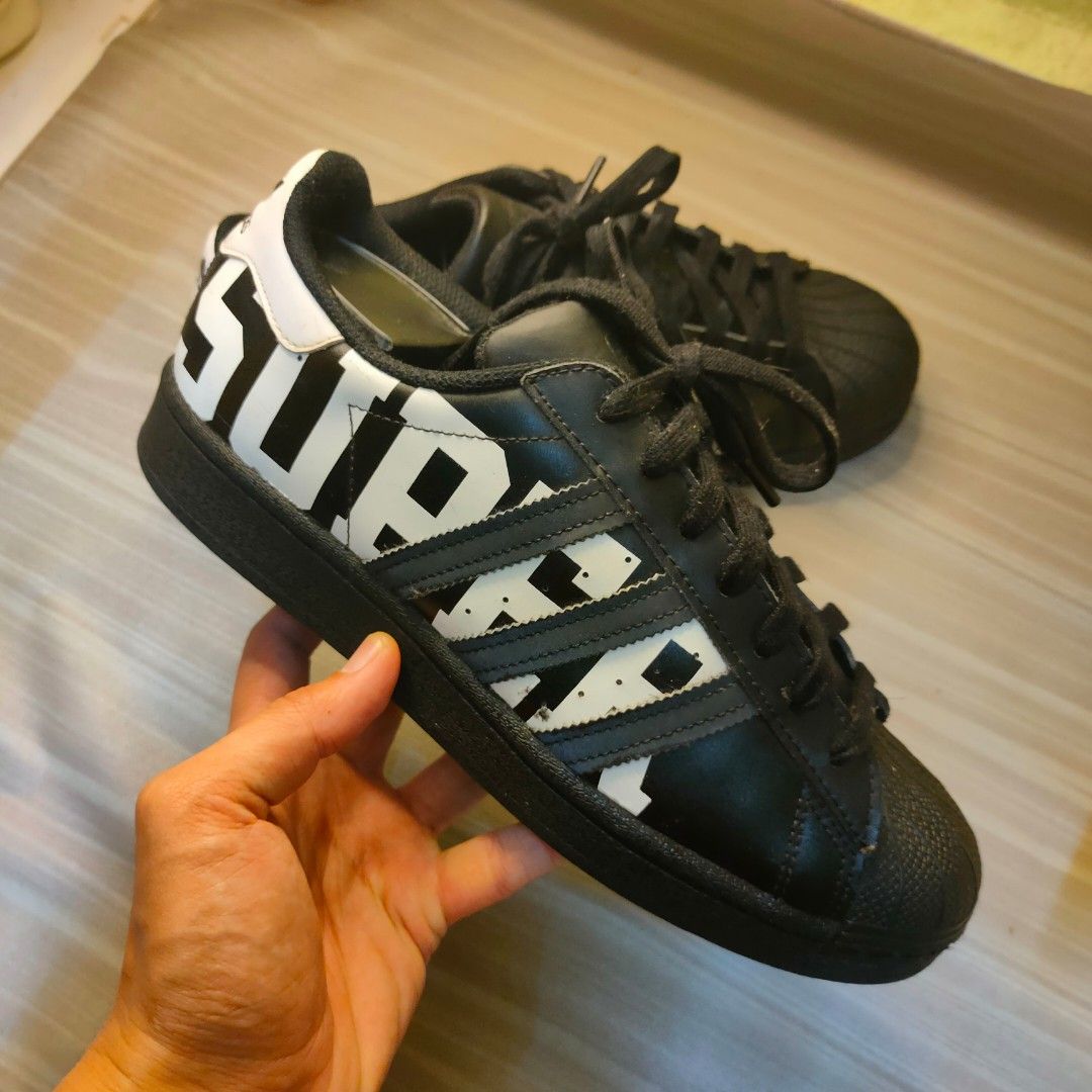 Adidas superstar black custom online