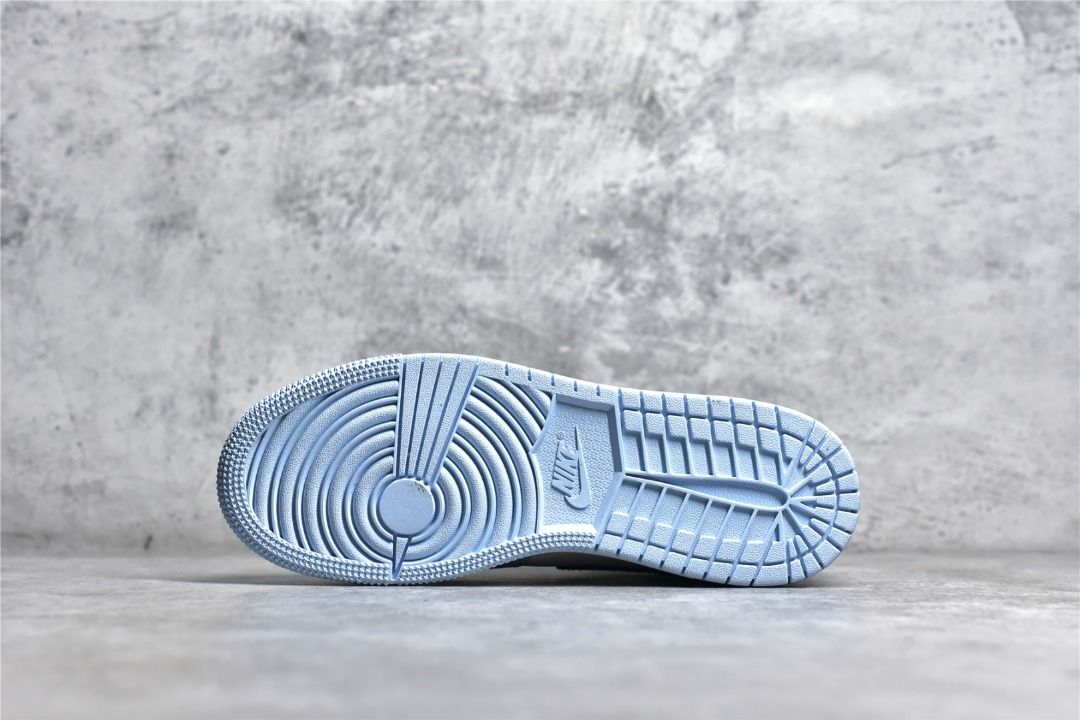 Air Jordan 1 Mid baby blue white black shoes