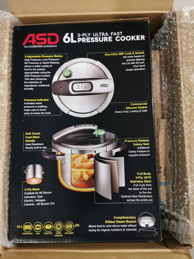 12.12 sales ASD 3 ply ultra fast pressure cooker 6 liter TV
