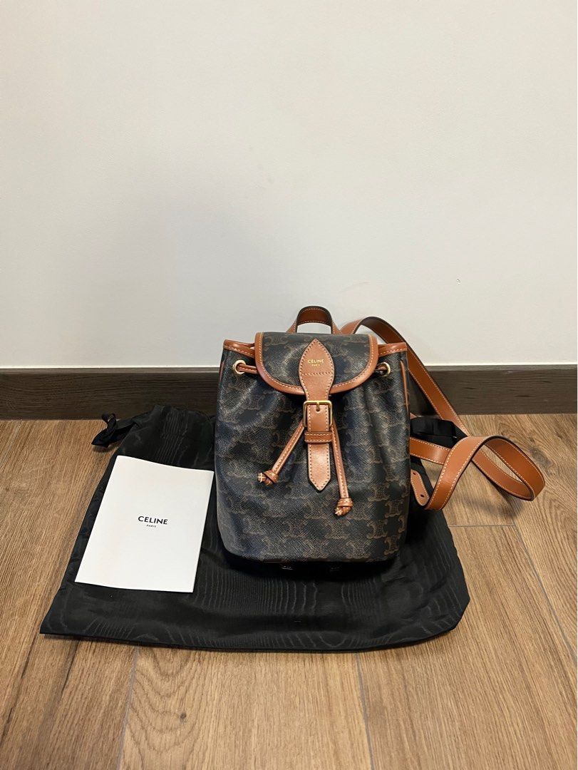 Authentic Celine Mini Backpack Folco in Triomphe Canvas & Calfskin ...