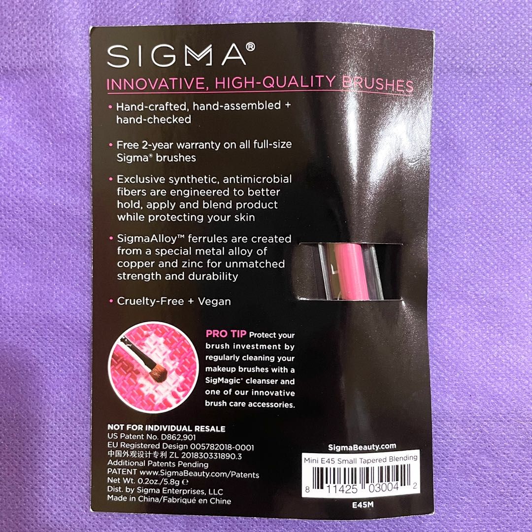 AUTHENTIC Sigma E45 small tapered blending brush (Category: Makeup) located in Pasig City. Submitted by vanityboutique (Listing ID 1202085045, Image 2). Description: Pm for more details Brand new and authentic Selling low and affordable One of the best selling brands in the makeup skincare perfume world .