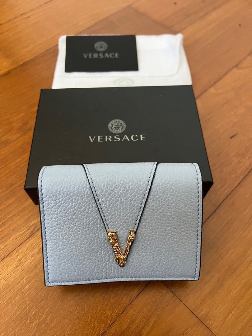 Authentic Versace Virtus Blue Bifold Wallet, Luxury, Bags & Wallets on ...