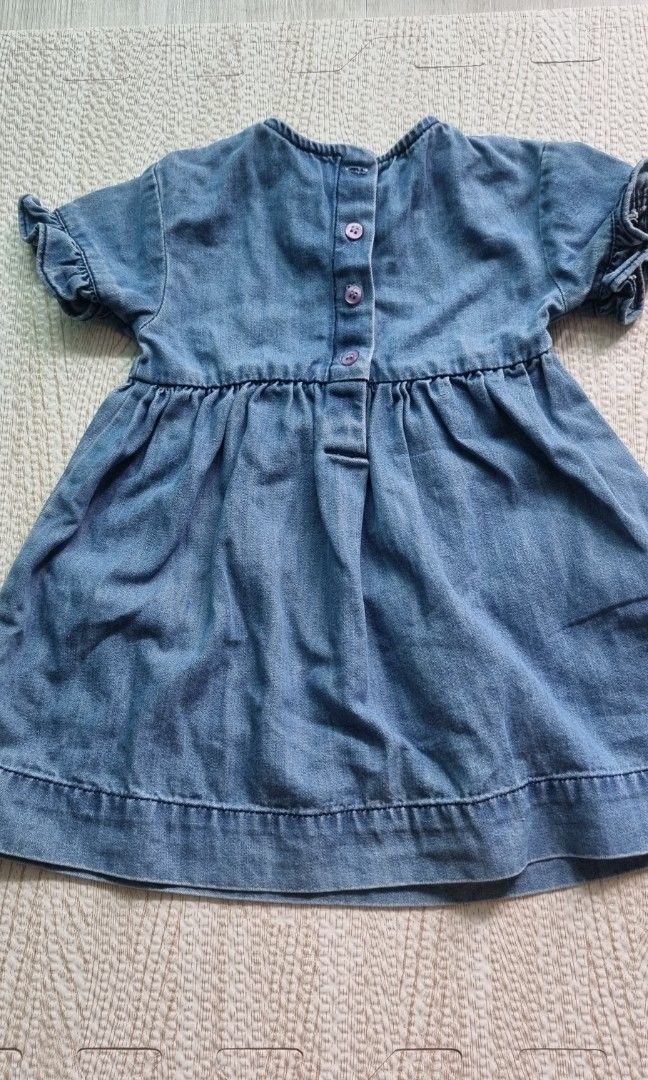 Ribbed cotton leggings/denim tunic dress outfit blue La Redoute Collections  | La Redoute