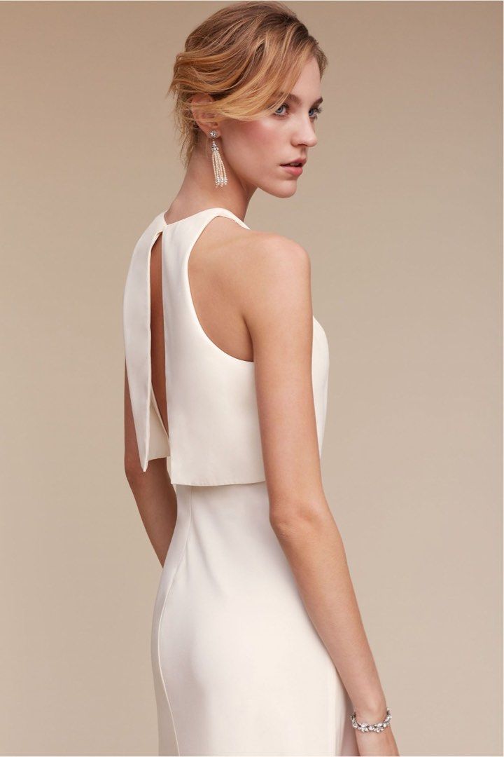 BHLDN Jill Stuart Iva Crepe White Wedding Dress