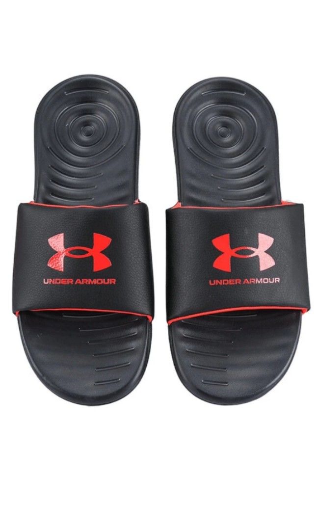 Red under armour slides on sale