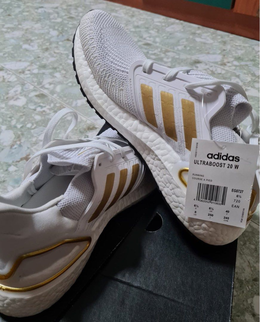 Adidas ultraboost 20 white and gold online