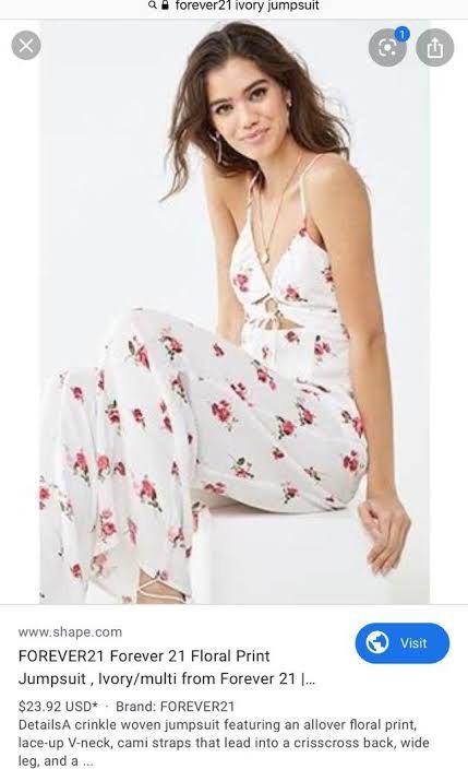 BNWT F21 Floral Cutout Jumpsuit Women s Fashion Dresses Sets