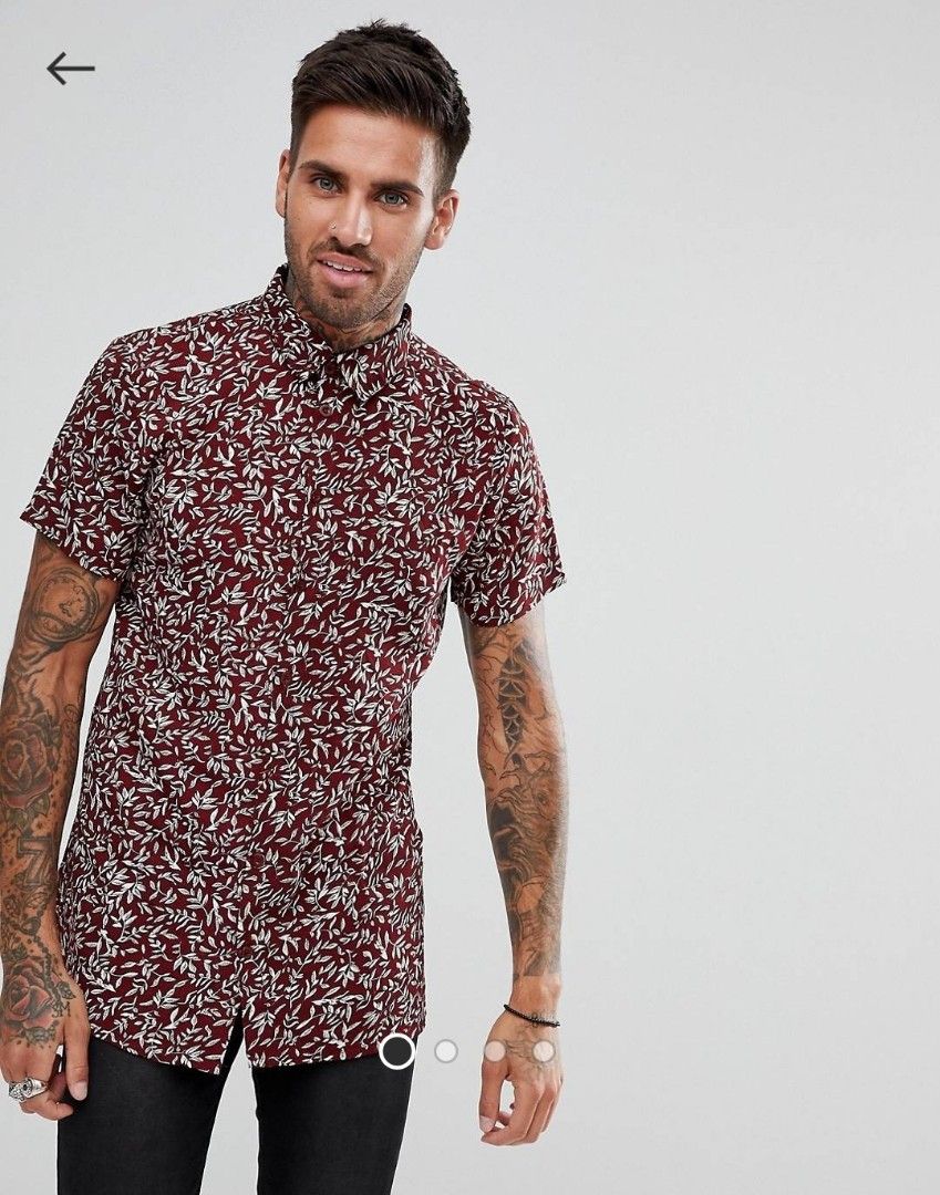 Red sale floral shirt