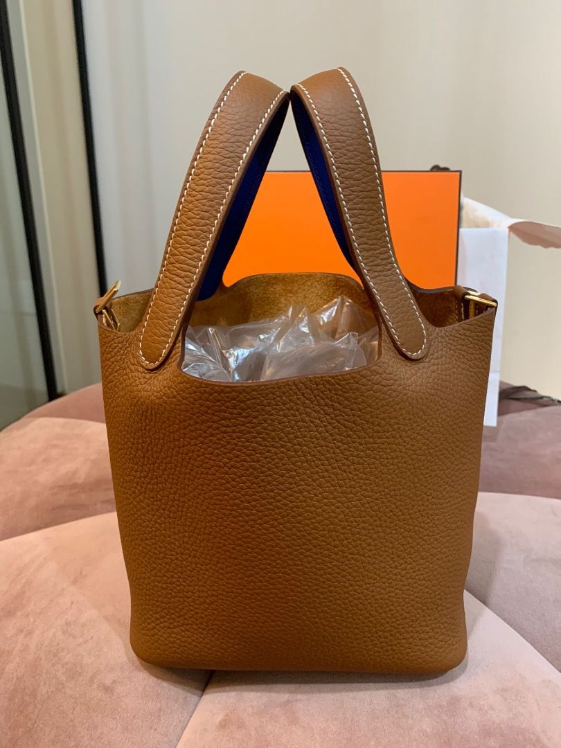 Hermes Bleu Electrique Taurillon Clemence Leather Picotin Lock 22 Bag