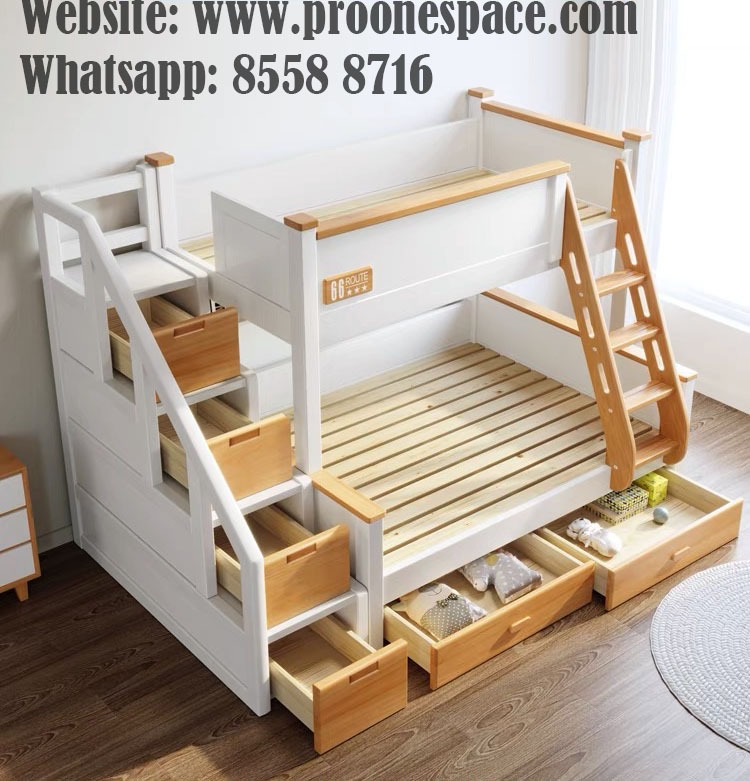 Bunk Bed with Pull out drawer with Staircase (K0245), Furniture & Home ...