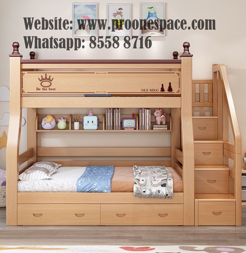 Bunk Bed with Pull out drawer with Staircase (K0247), Furniture & Home ...