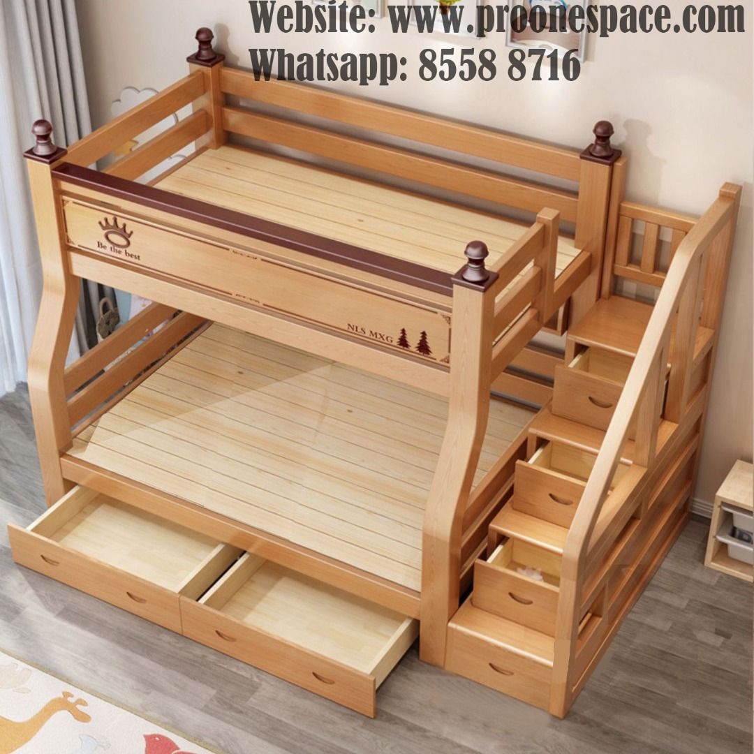 Bunk Bed with Pull out drawer with Staircase (K0247), Furniture & Home ...