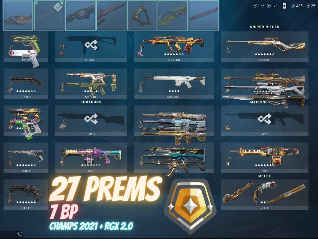 CHAMPS 2021 BUNDLE + RGX 2.0 BUNDLE 27 PREMIUMS CHEAP VALORANT ACCOUNT
