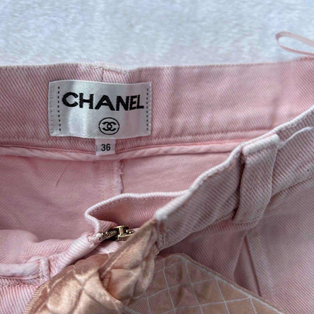 Chanel Authentic High Waisted Pink Denim Shorts  Pink denim shorts High  waisted Fashion