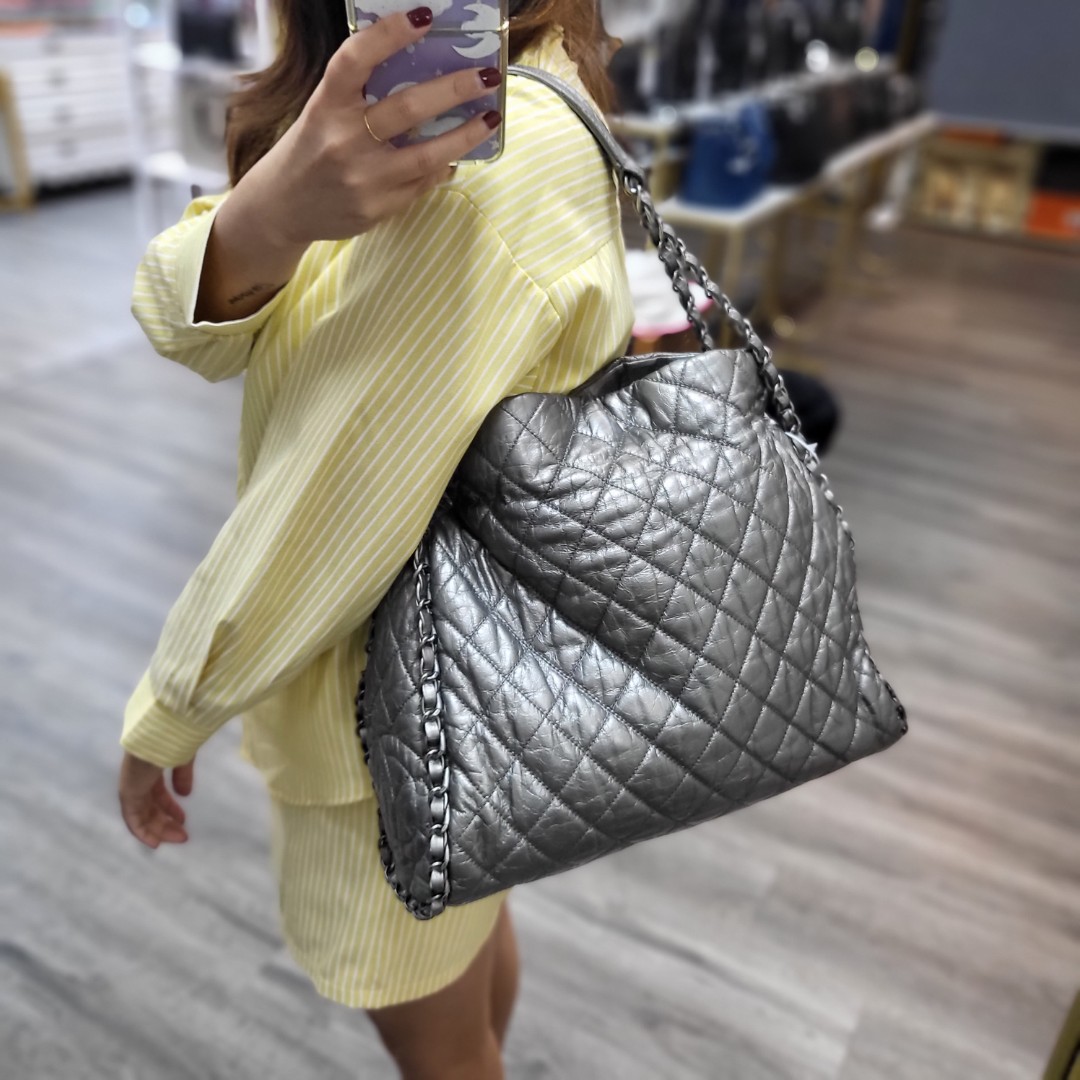 Chanel Quilted Large Chain Me Hobo, Luxury, Bags & Wallets on