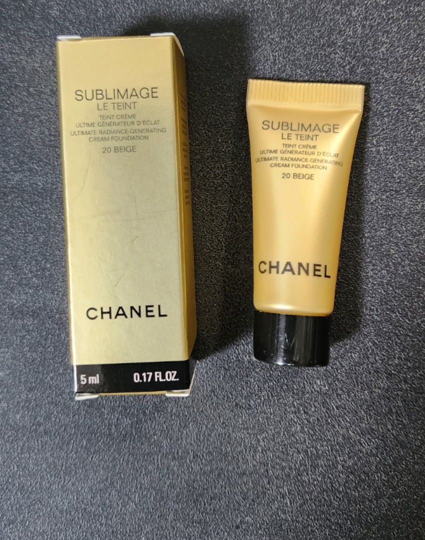 Chanel Sublimage Le Teint Ultimate Radiance Generating Cream Foundation  Beige 20, L'essence de Teint Serum Liquid Foundation BR12 5ml with box,  Beauty & Personal Care, Face, Makeup on Carousell