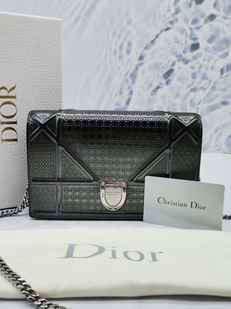 Christian Dior Pink Quilted Cannage Leather Lady Dior Wallet on Chain Bag   Yoogis Closet