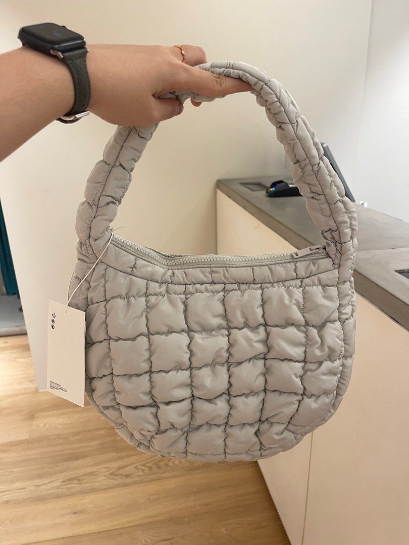 Grey quilted bag sales