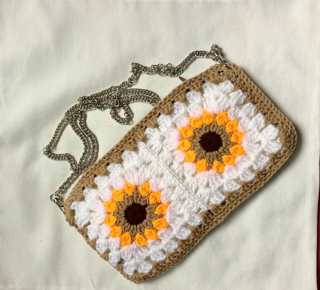 Crochet Sling Bag/granny square sling bag, Hobbies & Toys, Stationery ...