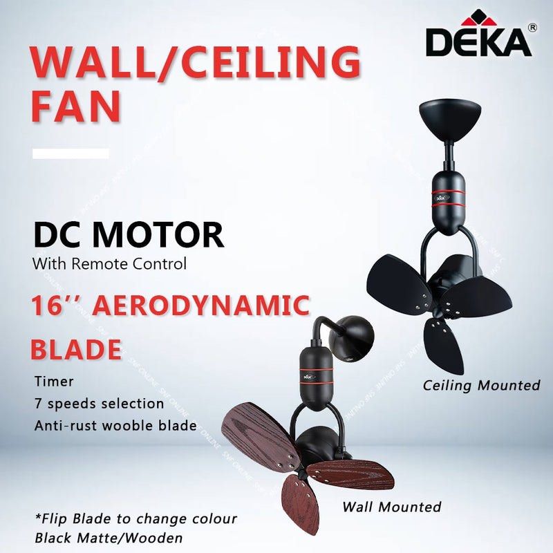 Deka Kitchen Wall Ceiling Fan 16 Inch MS16DC, Furniture & Home Living