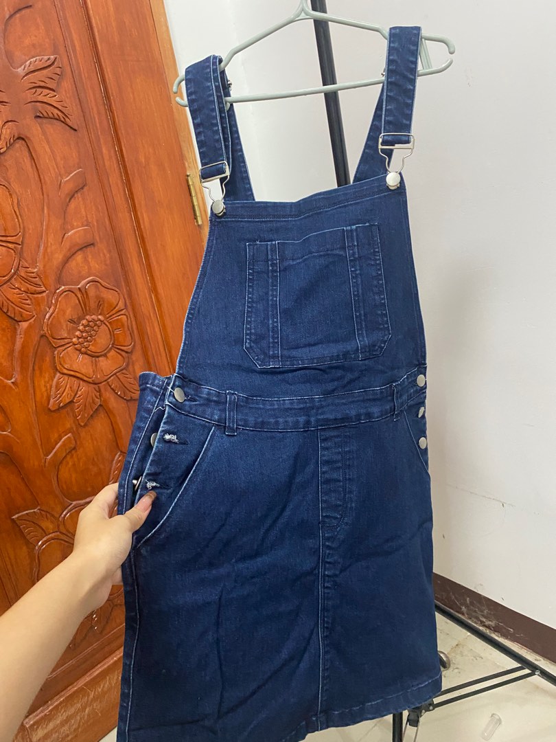 Denim overall skirt L XL