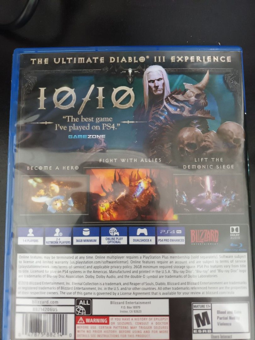 Collection De Jeux PS4 : Diablo Eternal Collection Et Autres (Baldur's Gate, Wasteland, Pathfinder, Warhammer, Zelda)