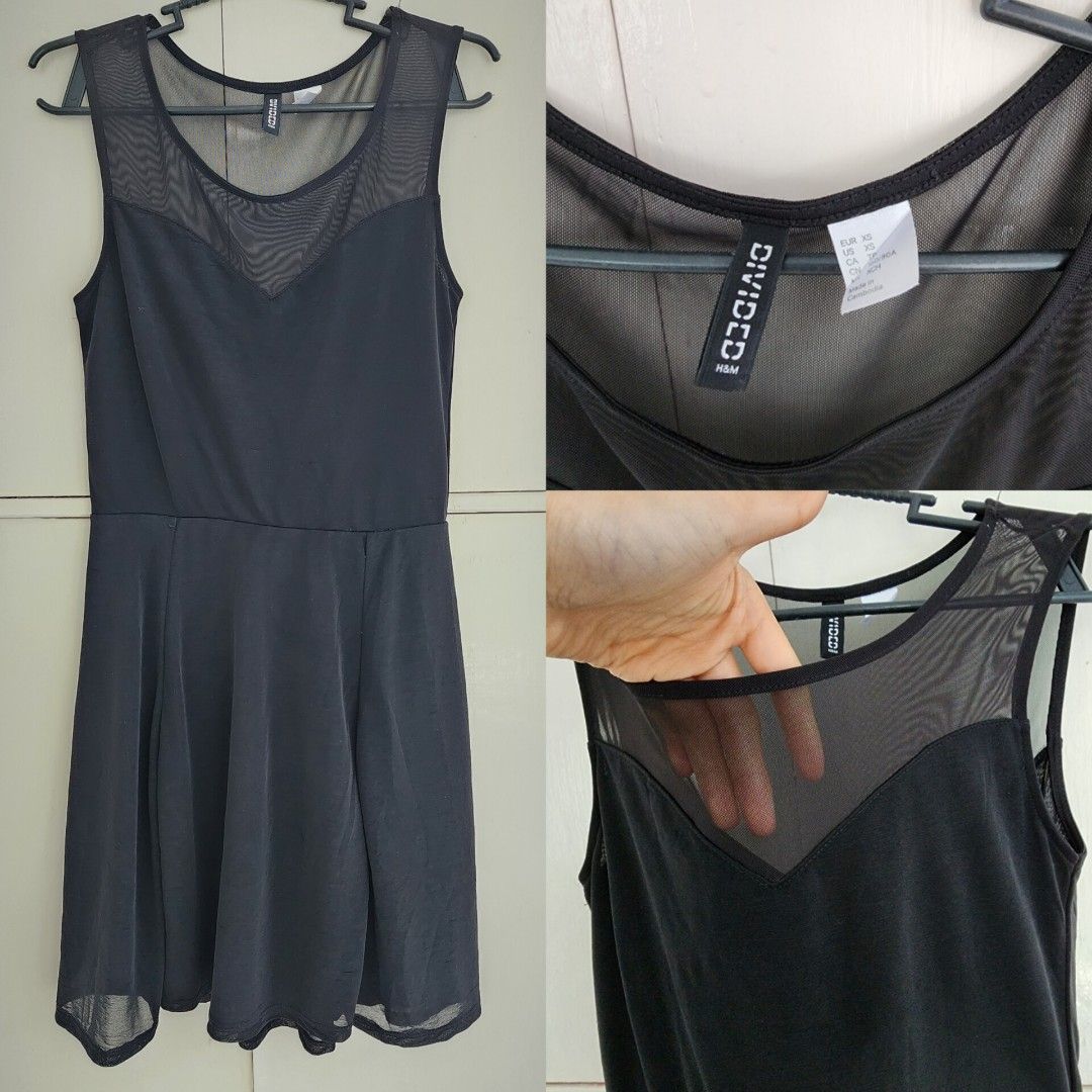 Divided by H&M Sweetheart mesh black flowy dress, Women's Fashion, Dresses  & Sets, Dresses on Carousell