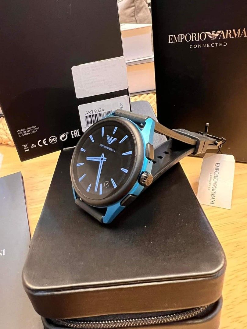 Armani smartwatch blue shop