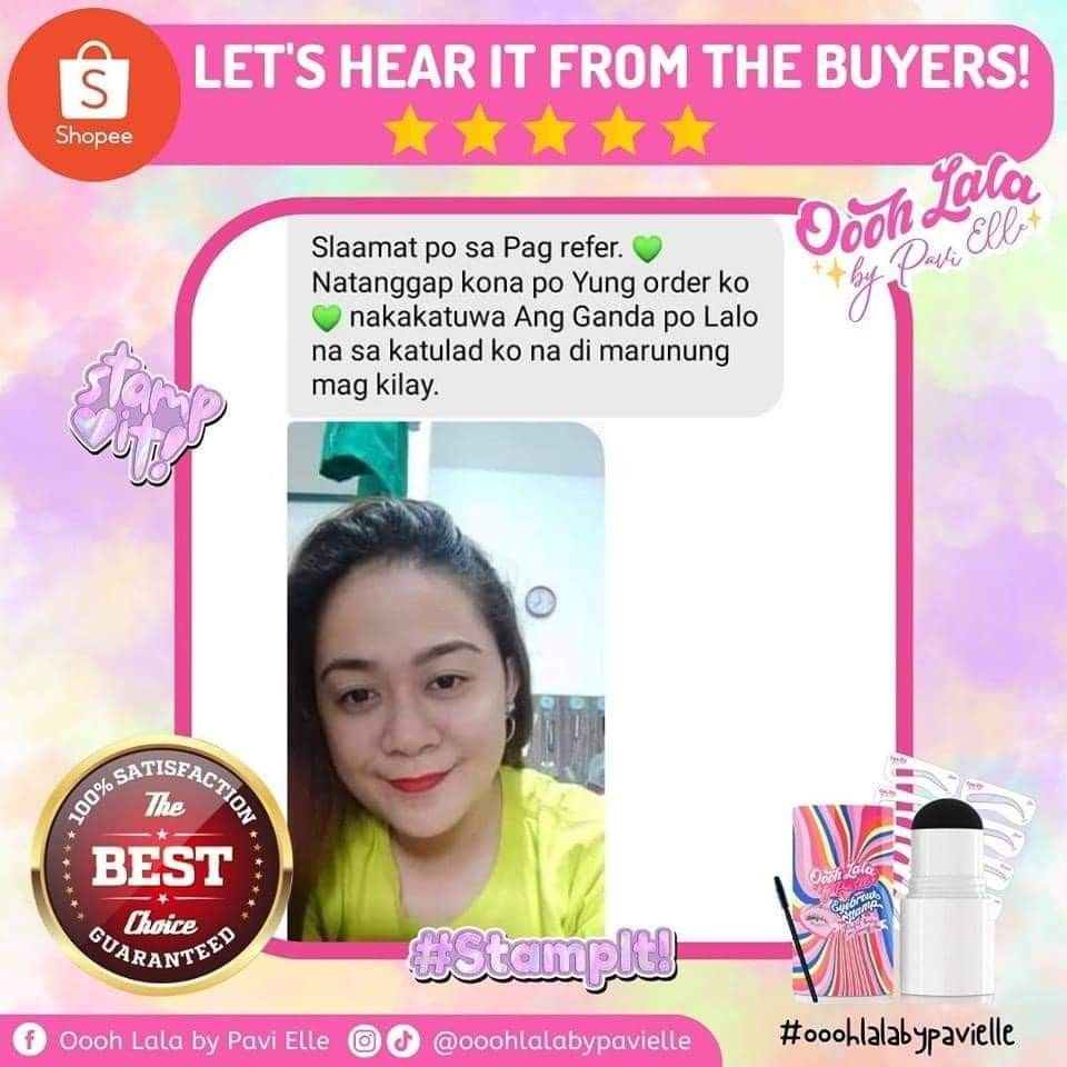 Eyebrow Stamp kit by Ooohlala by Pavielle (Category: Makeup) located in Mandaluyong City. Submitted by ysaibello (Listing ID 1202189188, Image 2). Description: You are never fully dressed without great brows.💁‍♀️✨ Inspire your most beautiful brow with your best eyebrow stamp. Oooh Lala by Pavi Elle the most trending eyebrow stamp in the market.💜 Experience the unstoppable smudge proof and water proof power than can last up to 24hours!!!😍✨ Neve