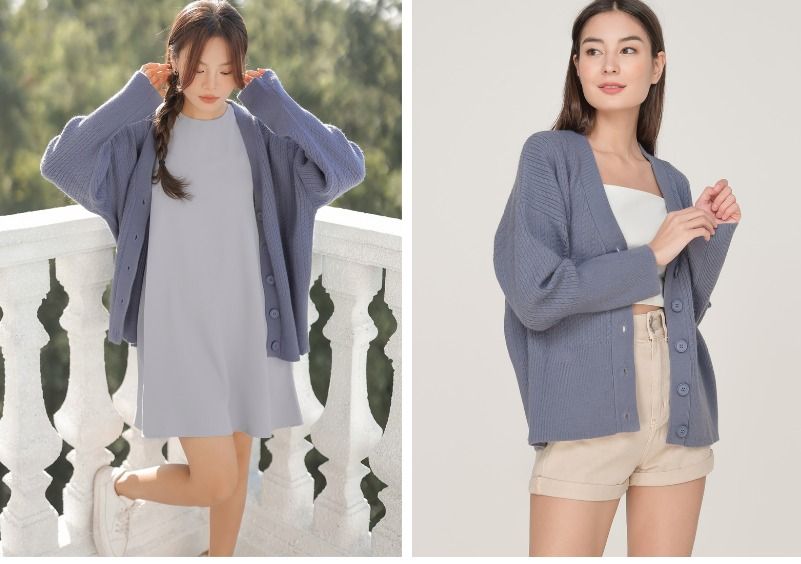 Fayth Maesie Oversized Cable Knit Cardigan, Women's Fashion, Coats ...