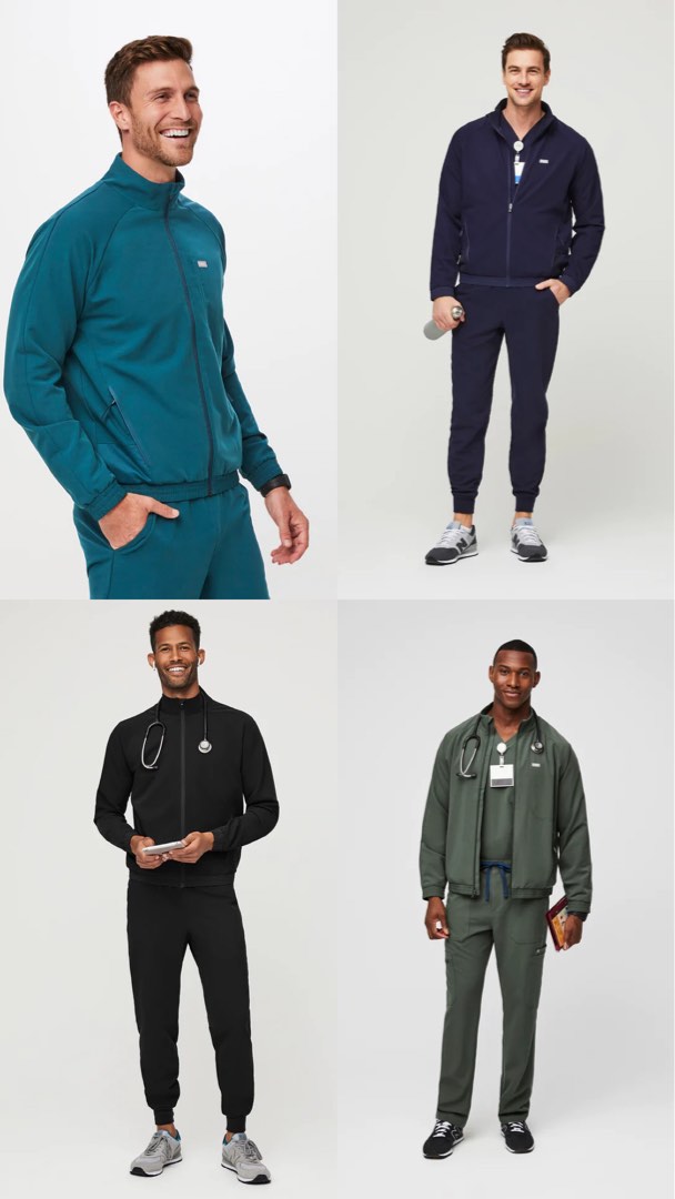 Figs Scrub Jacket Men, Men's Fashion, Coats, Jackets and Outerwear on