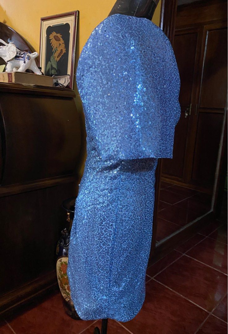 Filipiniana Mini Dress (Category: Evening dresses & gowns) located in Quezon City. Submitted by claclax28 (Listing ID 1202073020, Image 3). Description: Custom made Baby Blue Sequence dress Mini Dress Worn once Thick spandex lining price Slightly negotiable Fits small to medim, can be repaired to fit size. Measurements : Shoulder- 15” Bust-35” Waistline-28” Hips- 38” Dress Lenght- top shoulder to bottom . 38” .