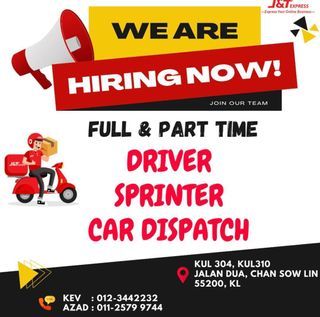 Full/ Part time Driver& Car Dispatch& Sprinter