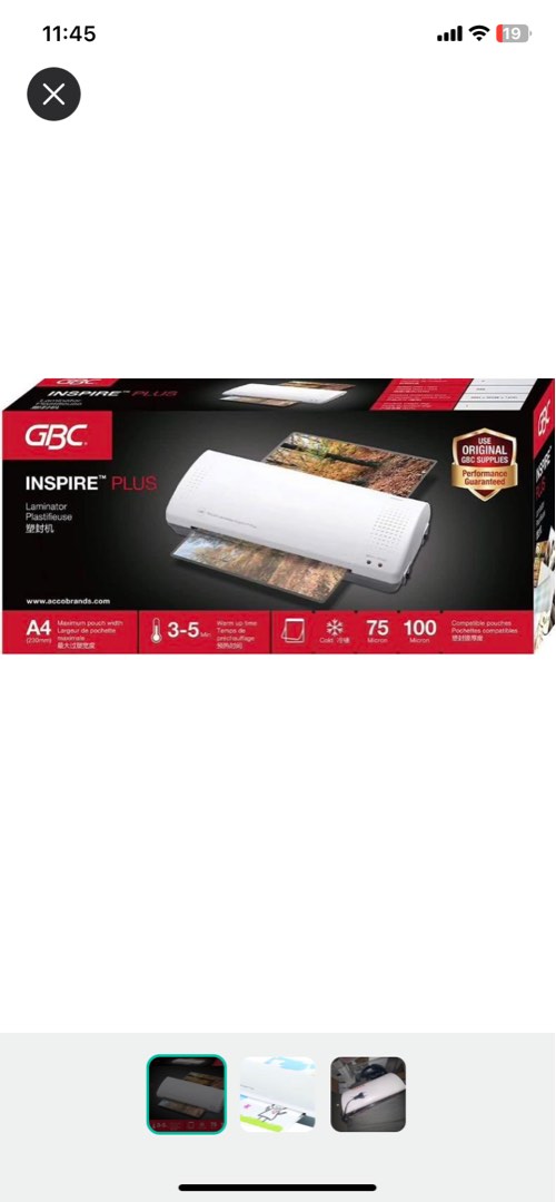 GBC Inspire Plus A4 Laminator, Computers & Tech, Printers, Scanners