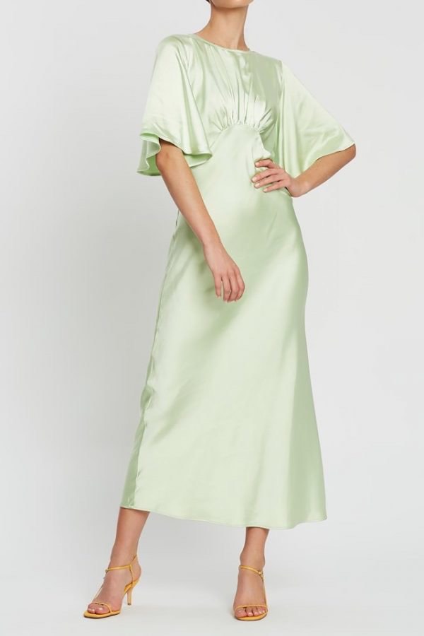 Green Flutter Sleeve Dress, Women's Fashion, Dresses & Sets, Dresses on ...