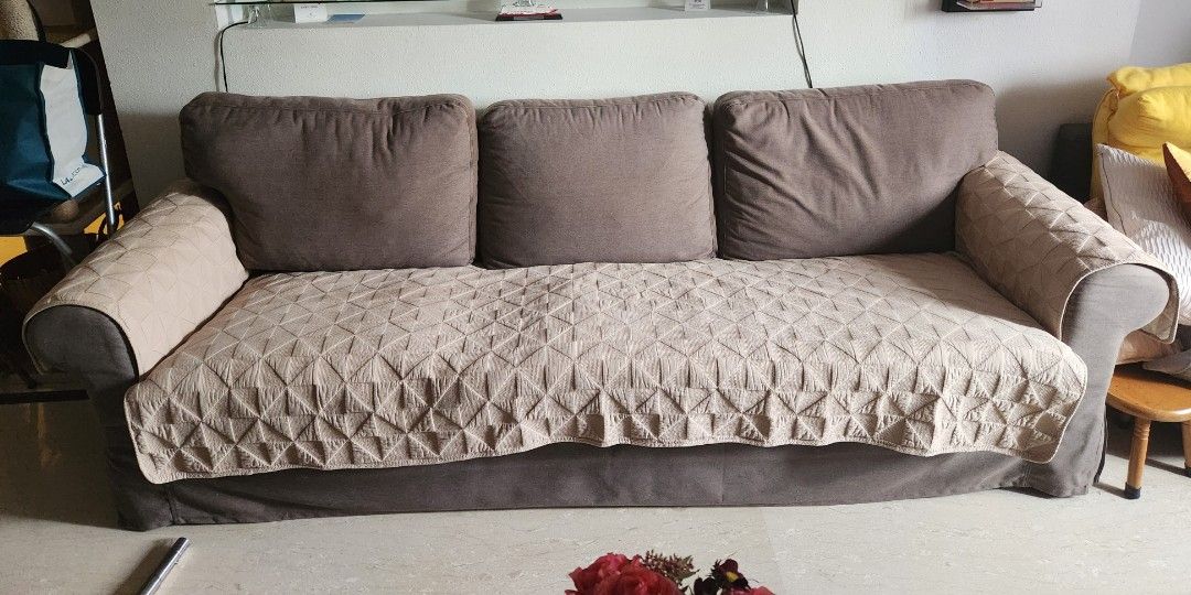 Greyish Brown Sofa ( 4 seater), Furniture & Home Living, Furniture