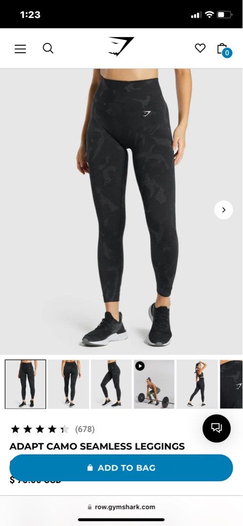 GYMSHARK ADAPT CAMO SEAMLESS LEGGING IN BLACK, Women's Fashion, Bottoms,  Other Bottoms on Carousell