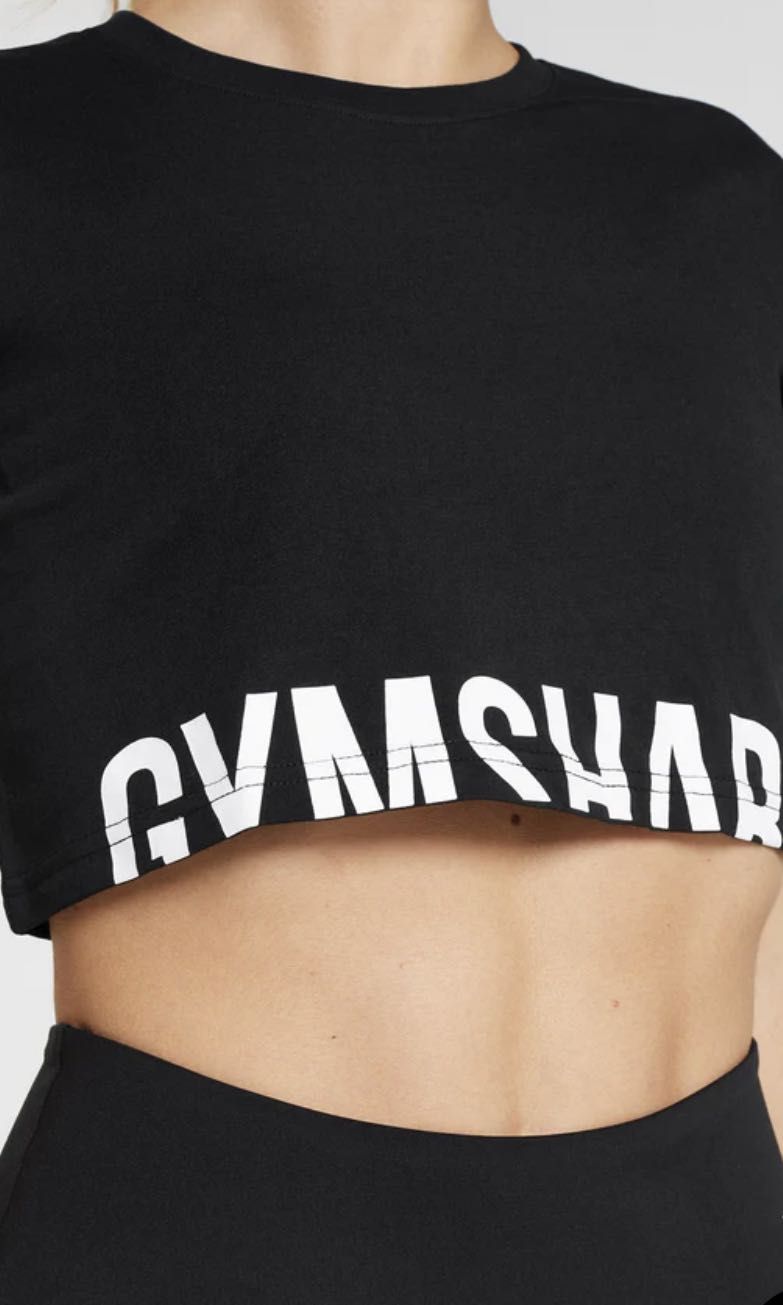 Gymshark Fraction Crop Top - Black