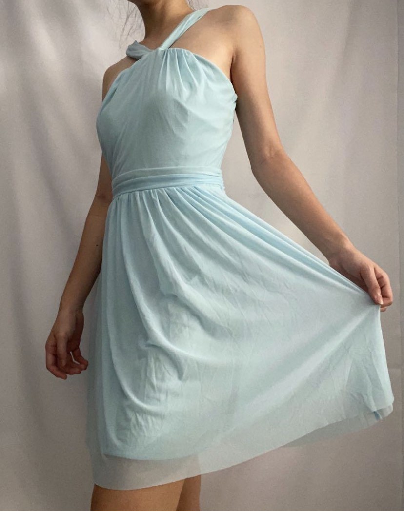 Halter Blue Dress, Women's Fashion, Dresses & Sets, Dresses on Carousell