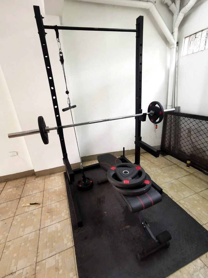 Heavy Duty Half Rack Home Gym Setup, Sports Equipment, Exercise