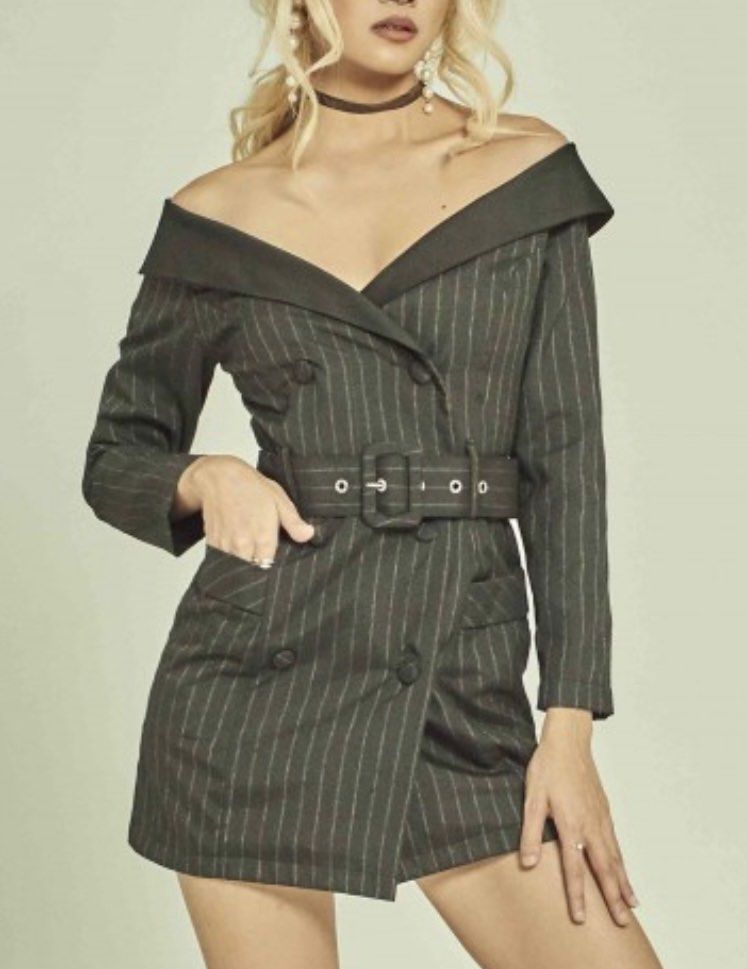 Off shoulder blazer sale dress