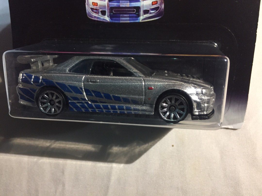 Hot Wheels 2017 Fast and Furious Nissan skyline GT-R R34 silver/blue 2 fast  2 furious 2/8