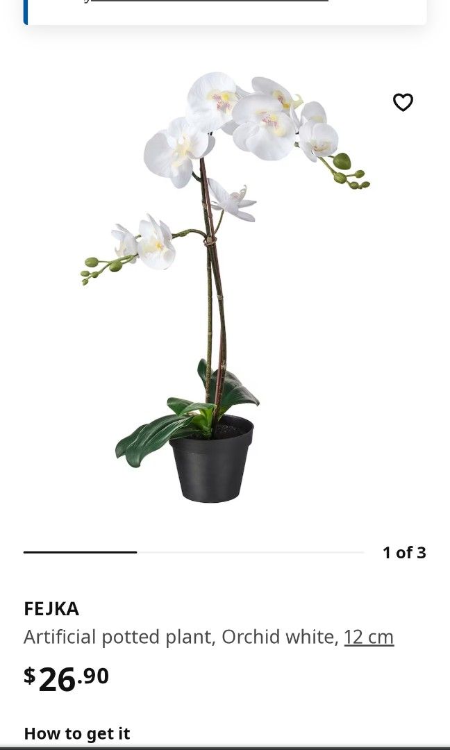 IKEA artificial orchid with pot, Furniture & Home Living, Home Decor, Artificial Plants