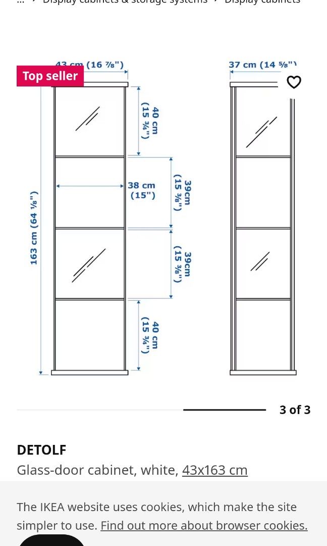 IKEA Detolf Glass Furniture & Home Living, Home Decor, Other