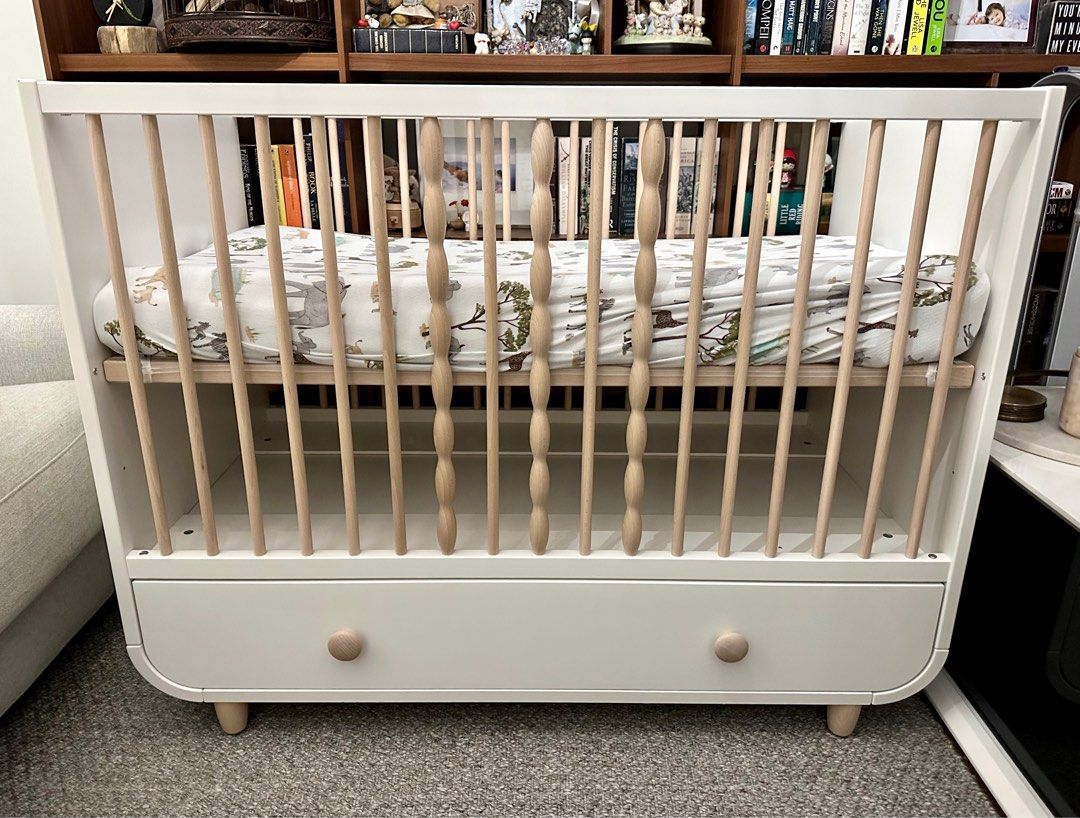 IKEA Myllra Baby Cot & Mattress, Babies & Kids, Baby Nursery & Kids